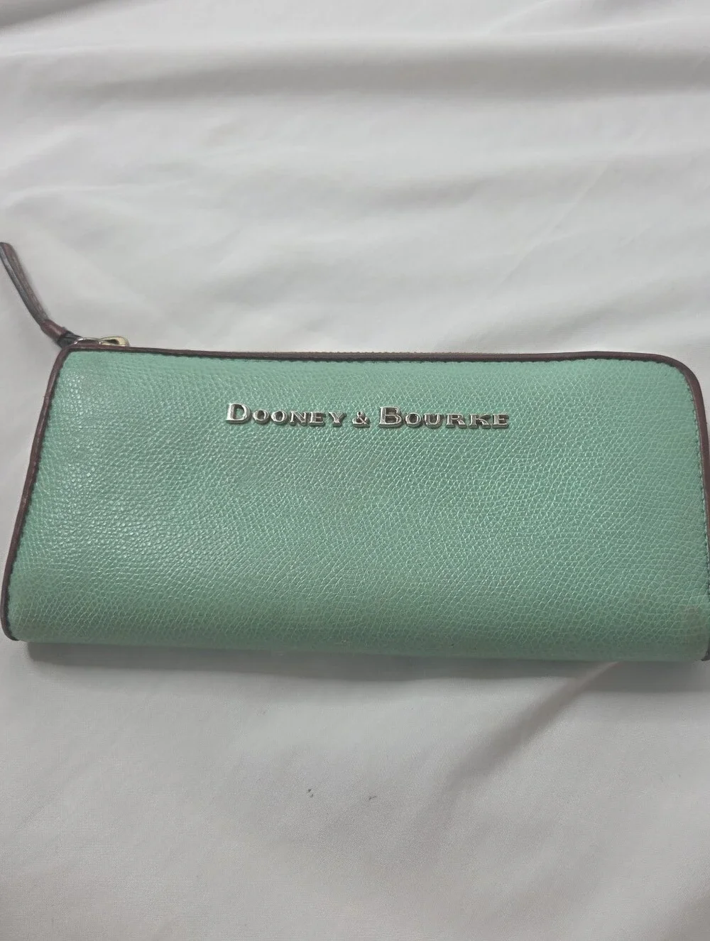 Dooney & Bourke Mint Green Zip-Around Leather Wallet